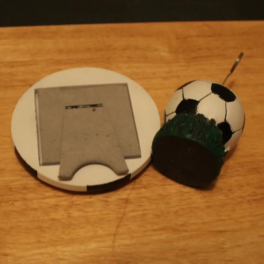Porcelain Soccer Ball Picture Frame and note/picture holder